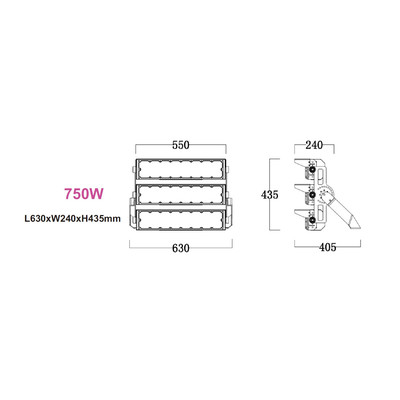 750W LED Strahler Stadium 127.500 Lumen Phillips 5050 LEDs / Xitanium NT