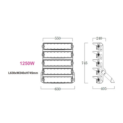 1250W LED Strahler Stadium 212.500 Lumen Phillips 5050 LEDs / Xitanium NT