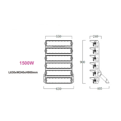1500W LED Strahler Stadium 255.000 Lumen Phillips 5050 LEDs / Xitanium NT