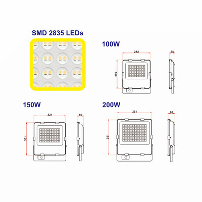 150W LED Auenstrahler 3000K 22.500lm 90 CRI80 PIR BWM
