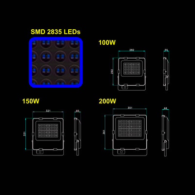 100W LED Auenstrahler 6000K 30.000lm 90 CRI80 PIR BWM