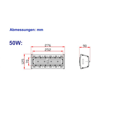 LED Hallenleuchte K5 Linear 50W 90� 150lm/W IK10 IP65 4000K dimmbar