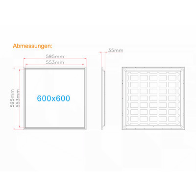 Backlit LED Panel 595x595mm 18-25W CRI>80 200lm/W UGR<19 6000K