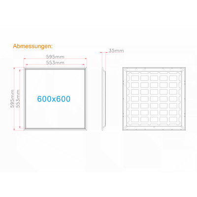 Sensor Backlit LED Panel 595x595mm 28W CRI>80 150lm/W UGR<22