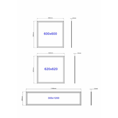 IP65 LED Edge-Lit Panel 62x62 cm 40W 3000K