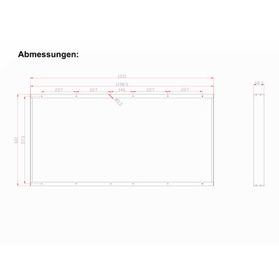 Aufbaurahmen 68mm wei� f�r Back-Lit LED Panel 60x60cm