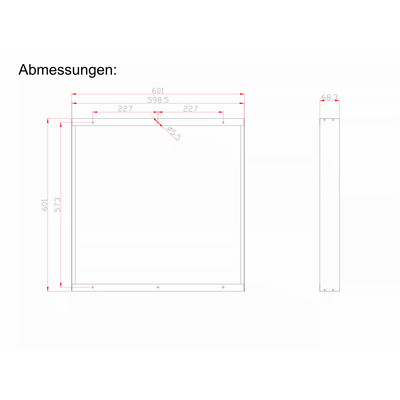 Aufbaurahmen 68 mm schwarz f�r Back-Lit LED Panel