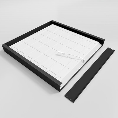 Black mounting frame, 68 mm high, for back-lit LED panel 60x60 cm