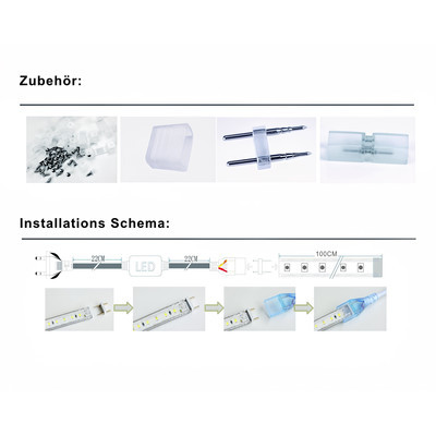 230V SMD LED-Streifen 50m 60 LEDs/m IP65 5W/m 3000K