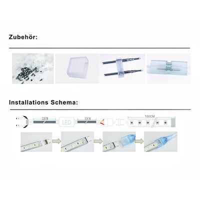 230V SMD LED-Streifen 50m 180 LEDs/m IP65 8W/m 4000K