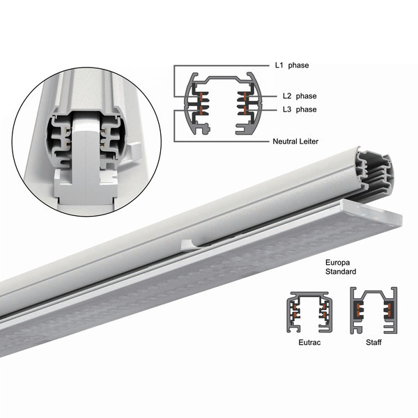 AXIS LED linear track light, 1.2 m, 3000/4000/5000 K, black, 42 W
