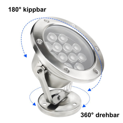 Unterwasser-LED-Strahler 3W 4000K IP68 Edelstahl 24V