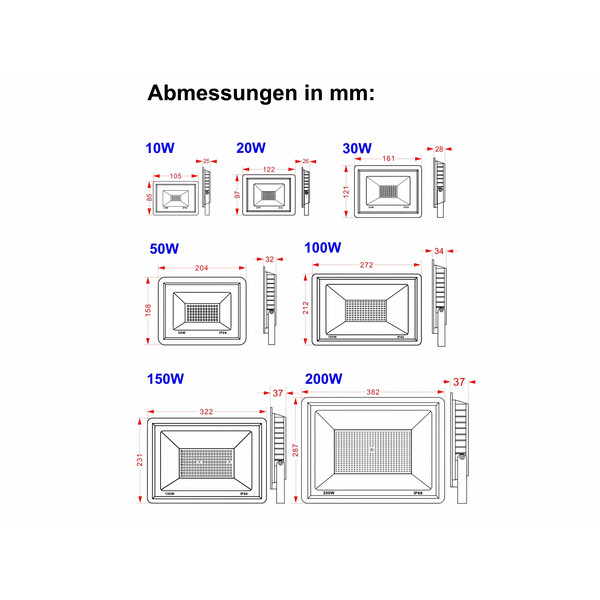 30W LED-Au�enstrahler D6 Serie CRI80 120� IP66 3000K Warmwei�