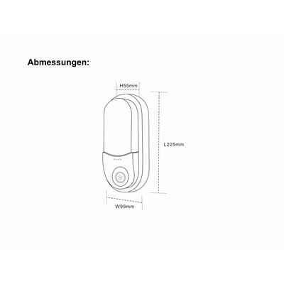 LED-Feuchtraumleuchte oval mit Bewegungsmelder 15W 4000K Neutralwei� IP66