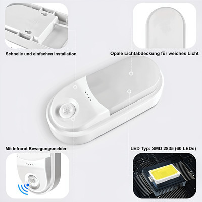 LED wet-room light oval with motion sensor 15W 4000K neutral white IP66