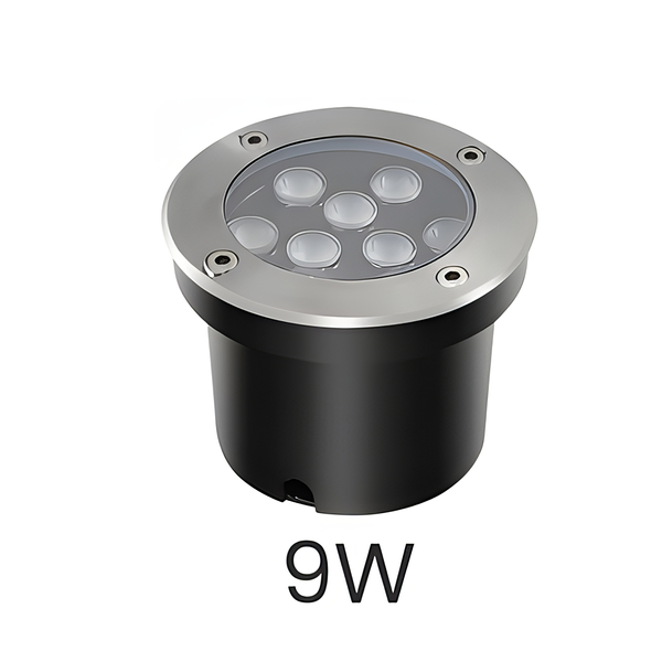 LED Bodeneinbaustrahler 9W IP67 24V 304 Edelstahl 3000K Warmwei�