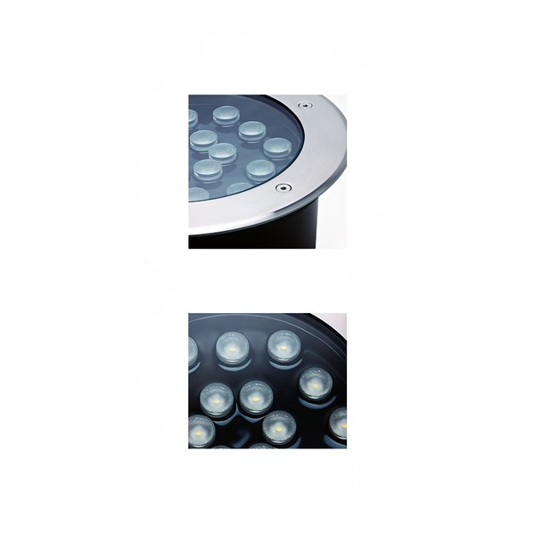 LED ground recessed spotlight 24W IP67 24V 304 stainless steel 4000K neutral white