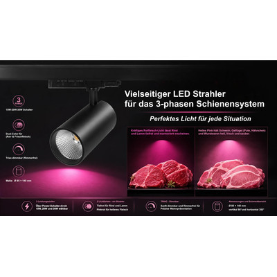 LED FOOD Spot Dual-Color for meat 15/20/30W black 24�
