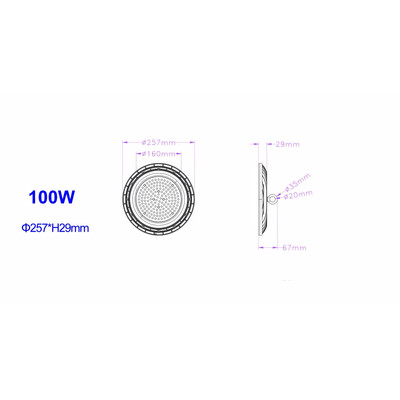 D4 UFO LED-Hallenstrahler 100W 12.000lm 90� IP65 4000/6000K