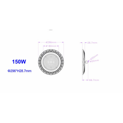 D4 UFO LED-Hallenstrahler 150W 18.000lm 90� IP65 4000/6000K