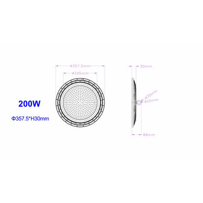 D4 UFO LED High Bay Light 200W 24.000lm 90� IP65 4000/6000K