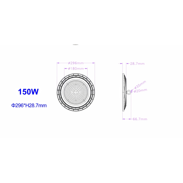 D4 UFO LED-Hallenstrahler 150W 18.000lm 90� IP65 4000K