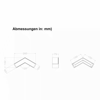 L-connector 120� for LED linear light 8W 3000K/4000K/6000K white