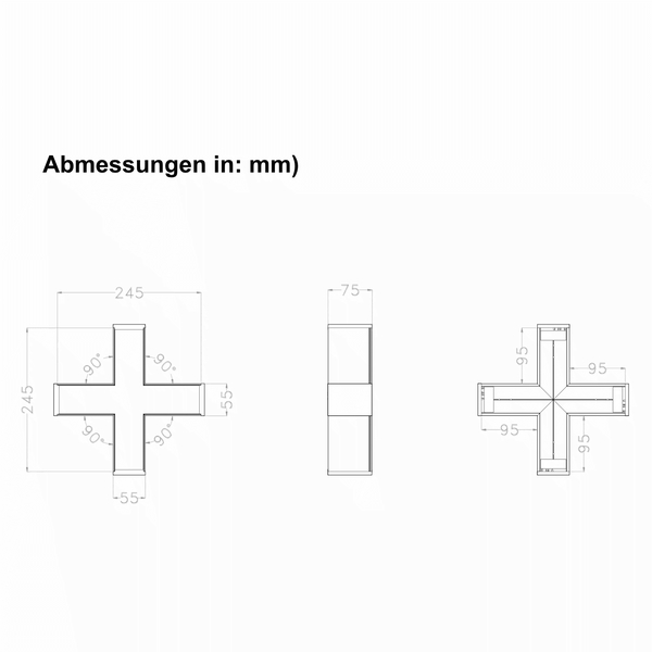 X-connector 120� for LED linear light 10W black 4000K