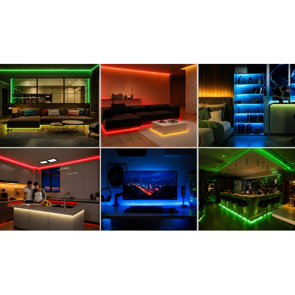 24V COB LED-Streifen 5m 320 LEDs/m Rot/Gr�n/Blau/Gelb CRI>90 IP20