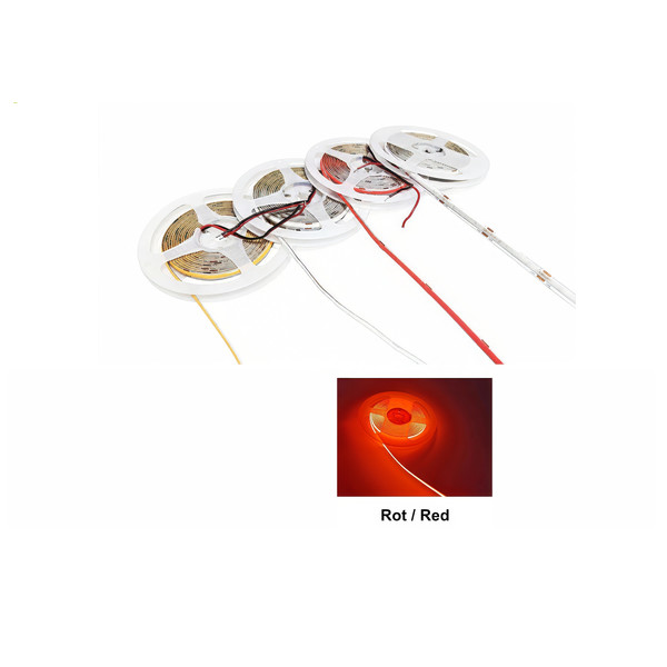 24V COB LED-Streifen 5m 8W/m 320 LEDs/m CRI>90 IP20 Rot