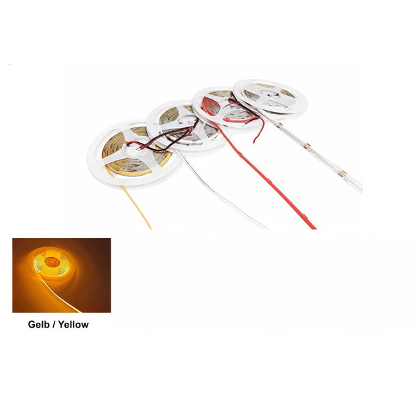 24V COB LED-Streifen 5m 320 LEDs/m CRI>90 IP20 Gelb