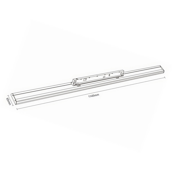 Vertical U22 LED Track Light 45-60 W 3000/4000/5000 K CRI >90 1,145mm White