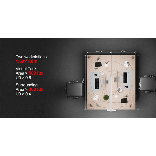 LED Floor Lamp NEO CDA 80W Direct/Indirect UGR<13 Dimmable + Sensor