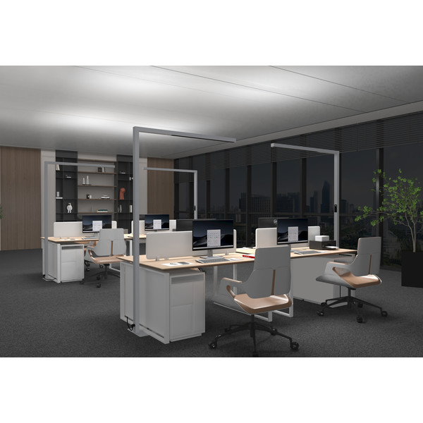 LED Stehleuchte NEO CDA 80W direkt/indirekt Dimmbar + Sensor Silber