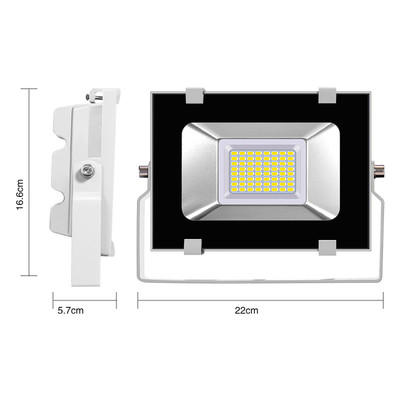 30W LED Auenstrahler D6 Serie IP65 3.600lm 120 Kaltwei 6000 K