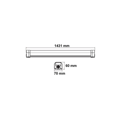 LED Wannenleuchte 60W 4000K 6600lm 143cm Lnge IP65 frosted