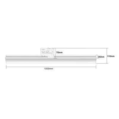 LED Linearleuchte 3-Phasen 30W 100cm 3300 Lumen wei