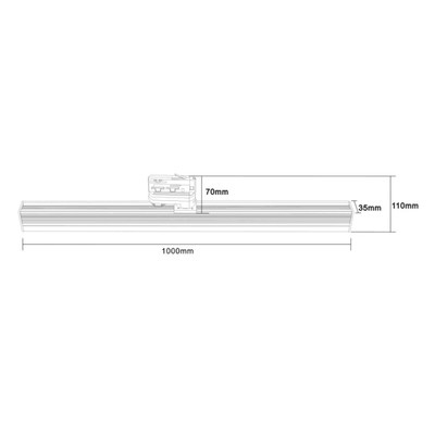 LED Linearleuchte 3-Phasen 30W 100cm 3300 Lumen schwarz