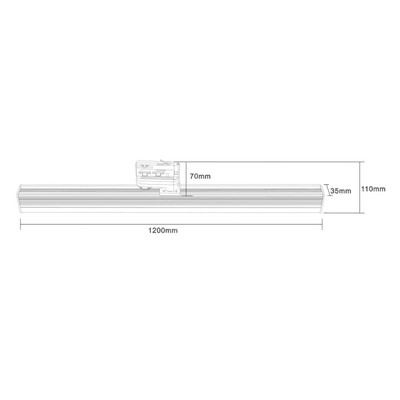 LED Linearleuchte 3-Phasen 60W 120cm 6600 Lumen silber 4000K