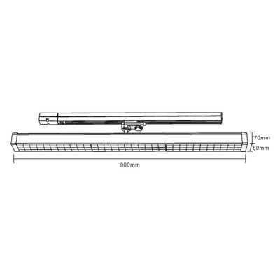 LED Linearleuchte Lens 3-Phasen 40W 90cm 5200 Lumen silber