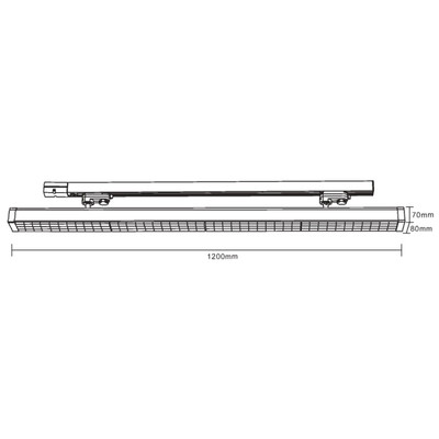 LED Linearleuchte Lens 3-Phasen 60W 120cm 3000K 90 silber