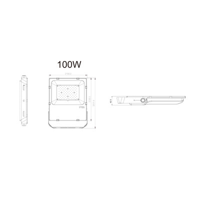 100W LED Auenstrahler 2835 LEDs 5000K 13.000lm Meanwell