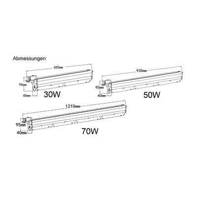 LED Strahler Vertical U19 70W 9800lm OSRAM LEDs UGR<19 4000K 120 Diffus