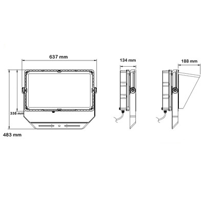 500W Extreme LED Floodlight 5700K ? 95,000 lm, Bridgelux LEDs, Meanwell Driver, with Frame