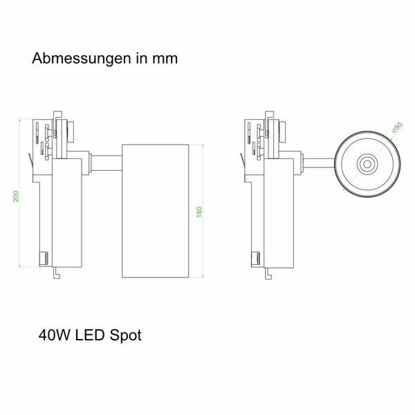 40W LED Track Light Spot White 6000K ? Philips LED & Driver